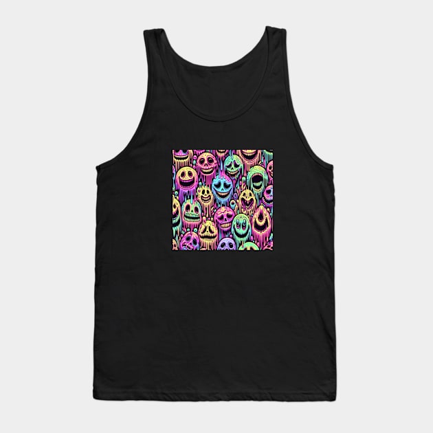 Smiley meltdown artwork Tank Top by nerd.collect